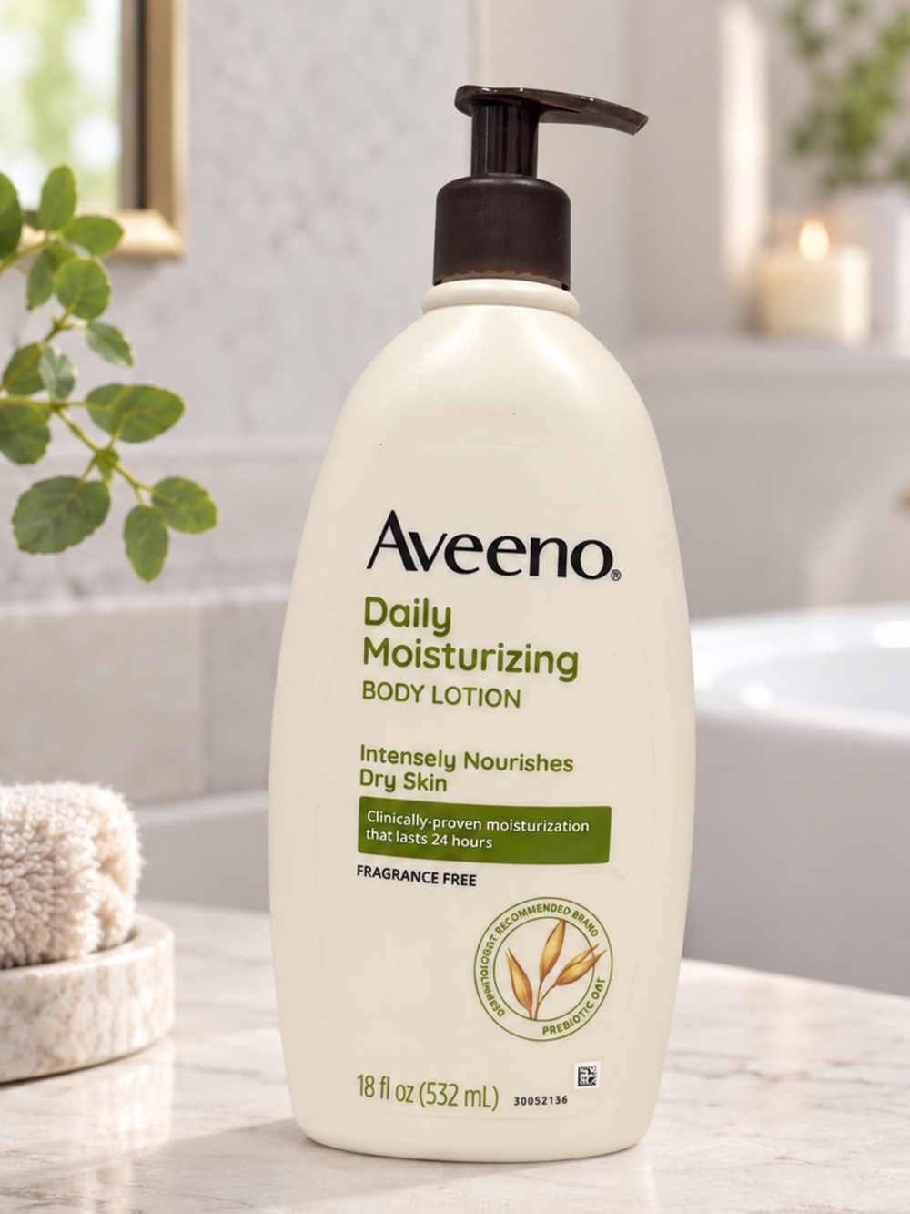 Aveeno Daily Moisturizing Body Lotion, 18 fl oz. Fragrance-free